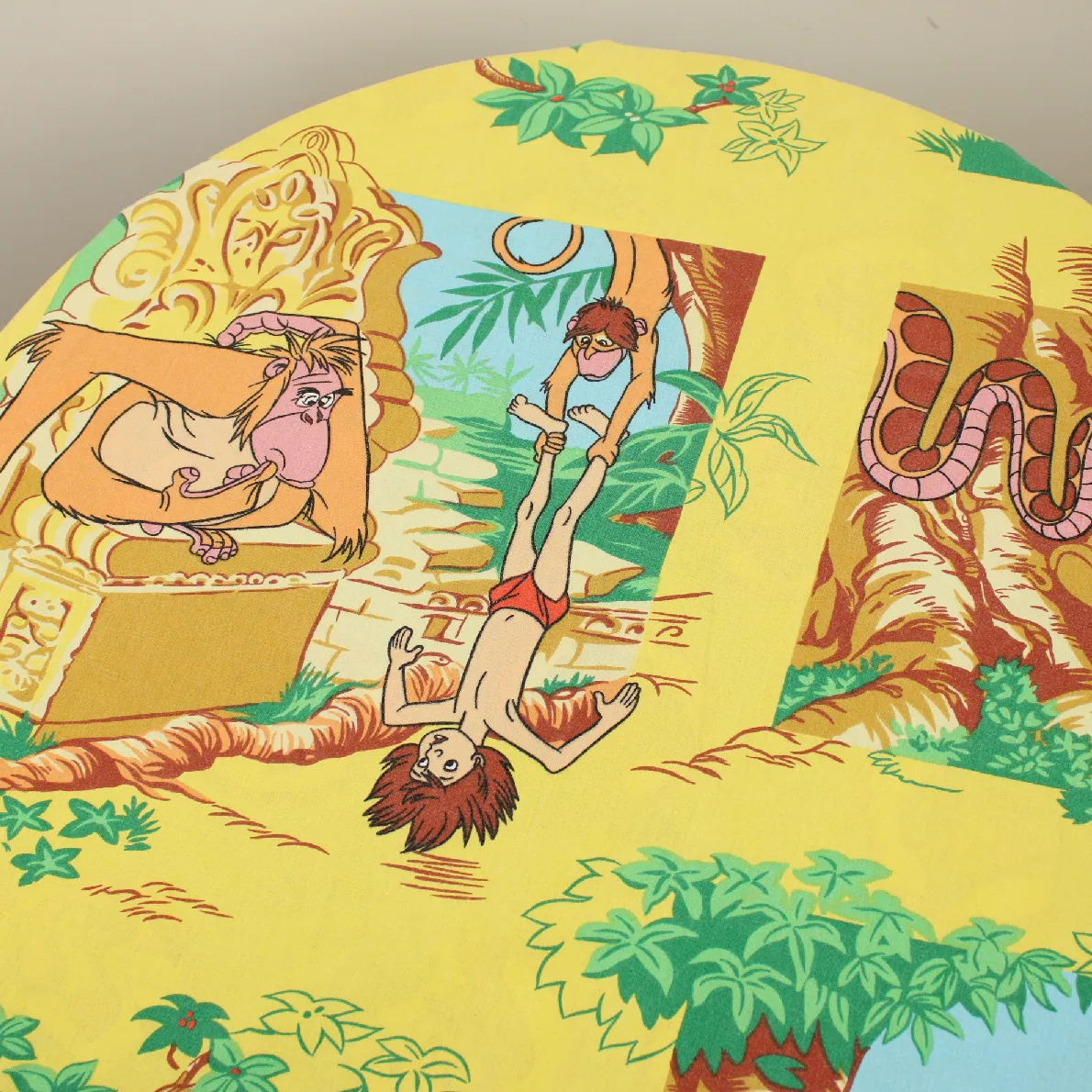 125*90 シーツ解体生地 ジャングル・ブック 黄色 パネル