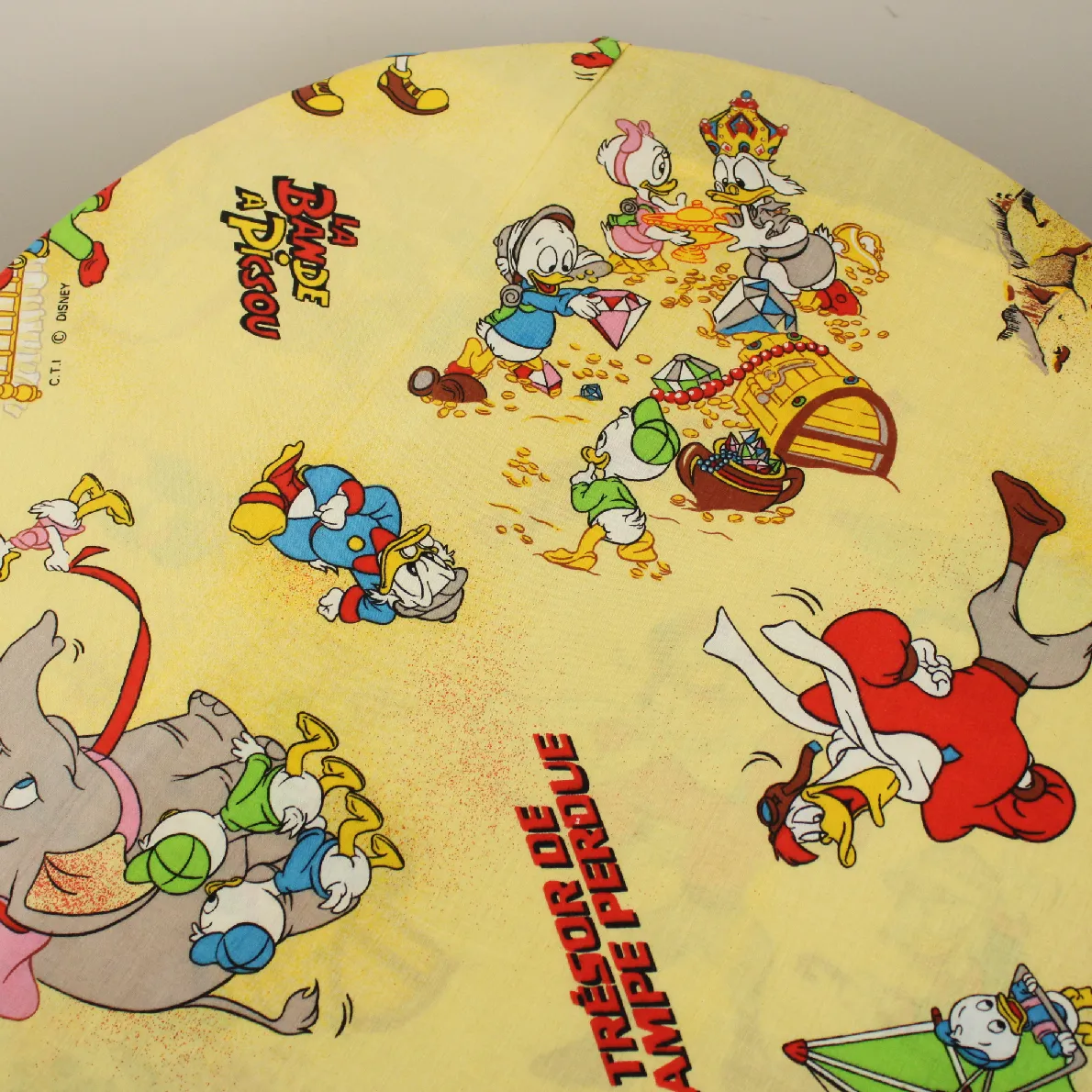 140*90 キルト解体生地  ダックテイルズ 探索 イエロー