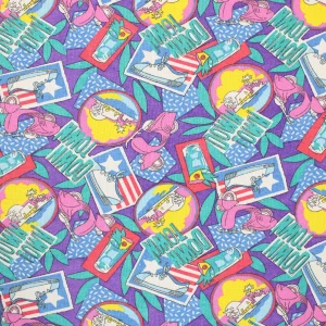 75*55 ポップ サマー ワッペン イラスト カラフル DOWN TOWN