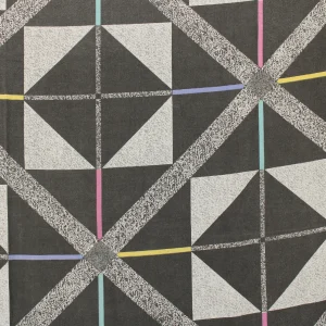 80*60 レトロ タイル パターン 黒 グレー ネオン