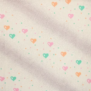 70*70 かわいい 小さなハート＆ドット ストライプ グラデーション グレー