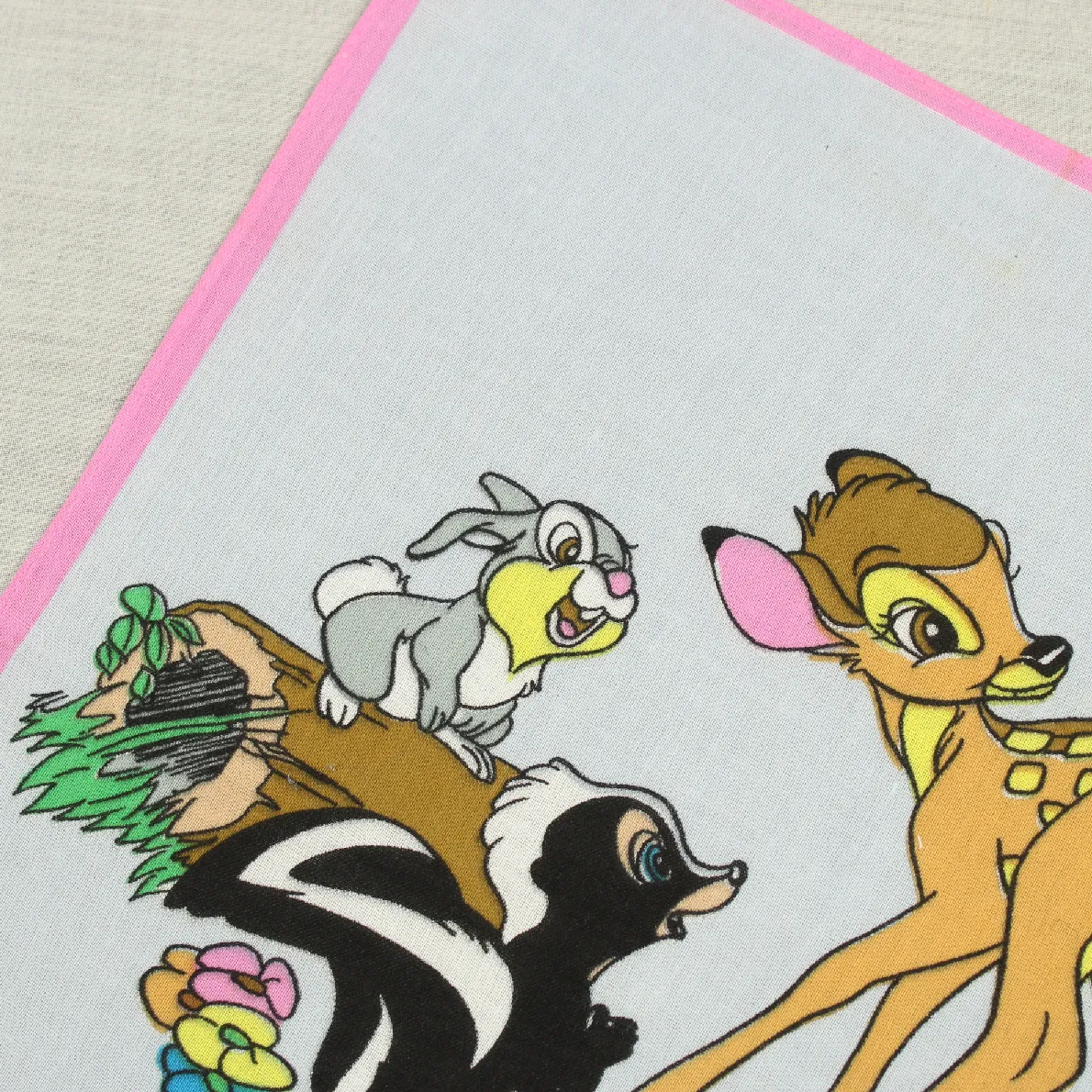 バンビのハンカチ  フラワー とんすけ ピンク