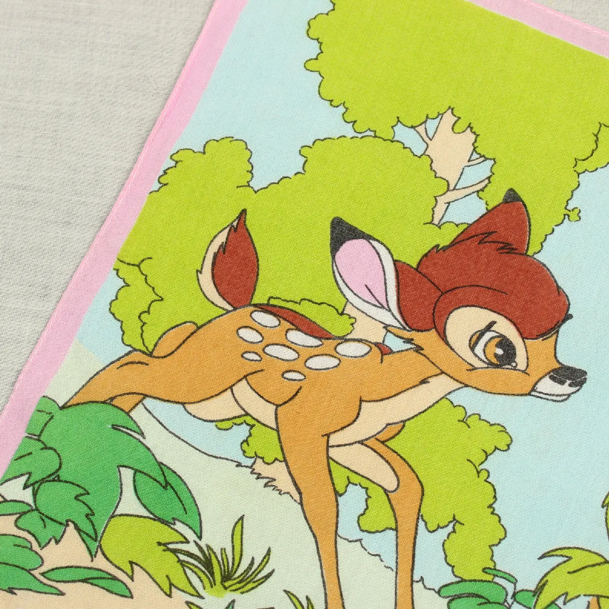 バンビのハンカチ  とんすけ ちょうちょ ピンク