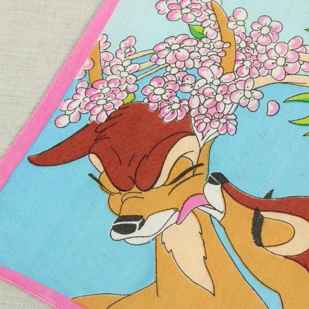 バンビのハンカチ 花 ピンク