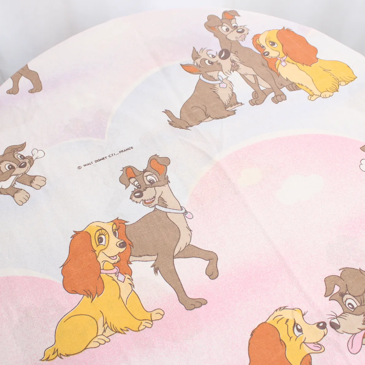 ベビー布団カバー わんわん物語 ピンク雲