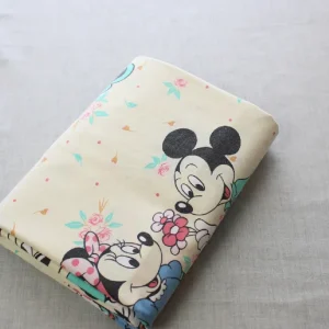 フラット ミッキー ミニー 花 アイボリー