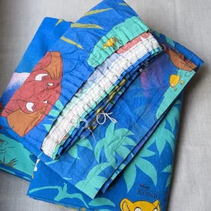 3枚セットカーテン シンバ ナラ アニマル ブルー