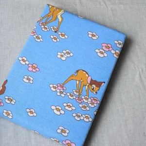 未使用ネル ボックス バンビ 水色 お花