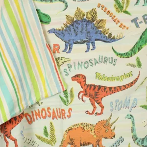 布団カバー 恐竜 カラフル ストライプ