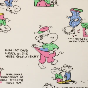 ニット 160*130 ねずみ ねこ コミック ピンク