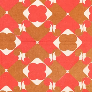 70*50 レトロ 赤と茶の大きめパターン
