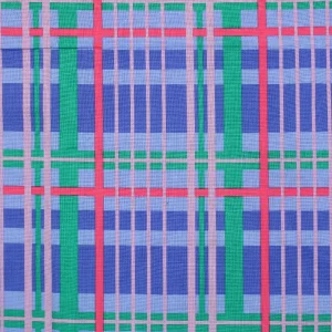 60*70 マドラス プリントチェック ブルー ピンク カラフル