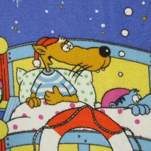 ネル 120*180 レトロキャラクター オオカミ