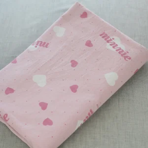 訳あり フラット ミニー ロゴ minnie ハート ピンク地 白