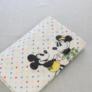 105*205 キルト解体生地  ミッキー ミニー ハート カラフル ロゴ