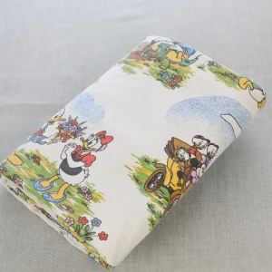 布団カバー ミッキー ミニー チップとデール 野原 白