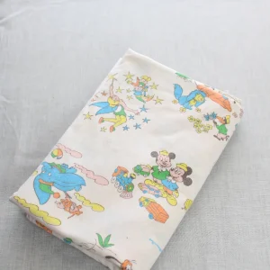 70*110 シーツ解体生地 ディズニー レトロ パステル