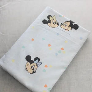 80*130 シーツ解体生地  ミッキー ミニー パステルハート