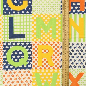 キッズフラット レトロ アルファベット パターン カラフル ハート