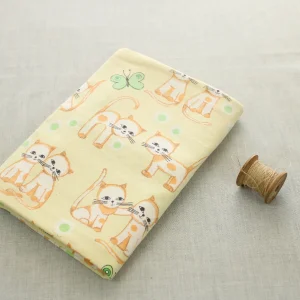 キッズ布団カバー ネコ ちょうちょ グリーン