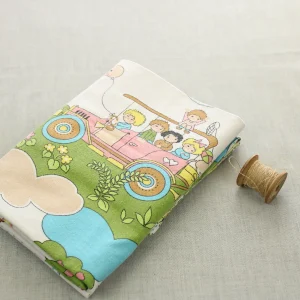 キッズ布団カバー 子供 ピンクワゴン アニマル 雲 野原