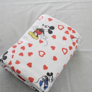 ネル 布団カバー ミッキー ミニー ハート 小柄 白