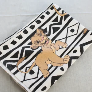 145*95 シーツ解体生地  シンバ ストライプ 白黒