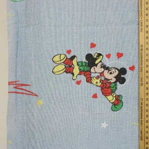 70*125 シーツ解体生地  ミッキー ミニー 宇宙飛行士 水色