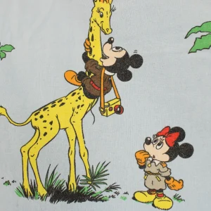 175*85 シーツ解体生地 ミッキー ミニー サファリ アニマル