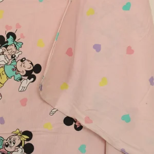 布団カバー ミッキー ミニー パステルハート ピンク