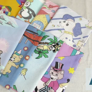 8枚セット レトロ＆ポップ アニマル柄 カットクロス A