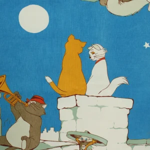 125*100 解体生地 おしゃれキャット ROMANEX DE BOUSSAC ブルー A