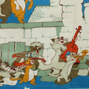 125*100 解体生地 おしゃれキャット ROMANEX DE BOUSSAC ブルー B