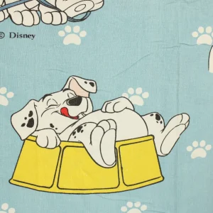 140*170 シーツ解体生地  101匹わんちゃん 紙袋 中柄 水色