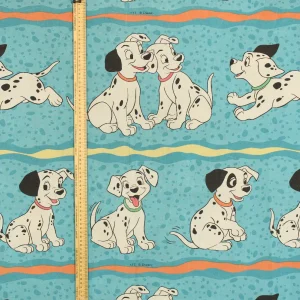 布団カバー 101匹わんちゃん ぶち 波ストライプ ターコイズブルー