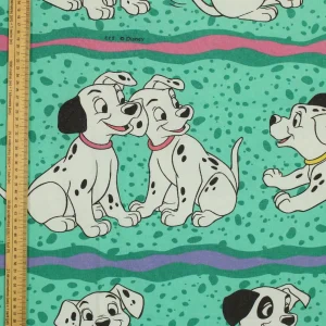 布団カバー 101匹わんちゃん ぶち 波ストライプ エメラルドグリーン