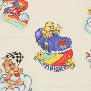 130*135 シーツ解体生地  ケアベア BISOUNOUS レーシングカー カラフル