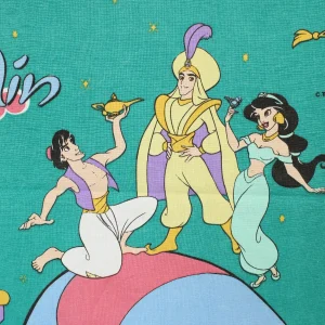 170*125 シーツ解体生地  アラジン ジャスミン 夜空 グリーン