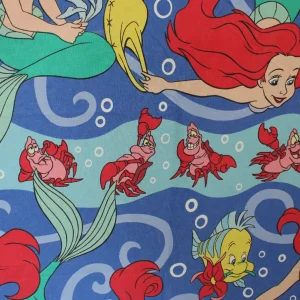 布団カバー アリエル リトルマーメイド 渦巻き 波 ブルー