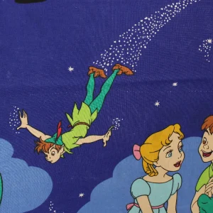 130*175 シーツ解体生地  ピーターパン 夜空 ウエンディ  ティンカーベル