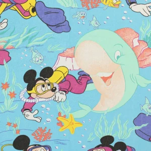95*175 シーツ解体生地  ミッキー スキューバダイビング イルカ