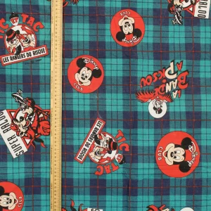 ベビー布団カバー ミッキー  タータンチェック ディズニークラブ