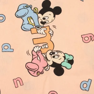 ベビー布団カバー ミッキー ミニー アルファベットベビーピンク