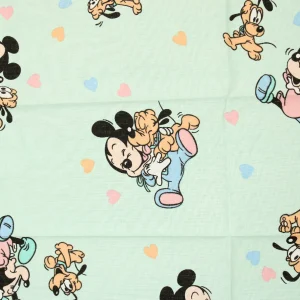 未使用 ベビーフラット ミッキー ミニー エメラルドグリーン