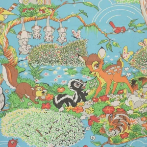 150*115 シーツ解体生地 バンビ 青 森のバンビ