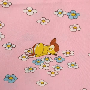 ベビー布団カバー  バンビ ピンク お花