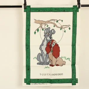キッチンクロス ディズニー わんわん物語 イタリアリネン
