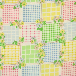 85*55 かわいい パステル チェック 花
